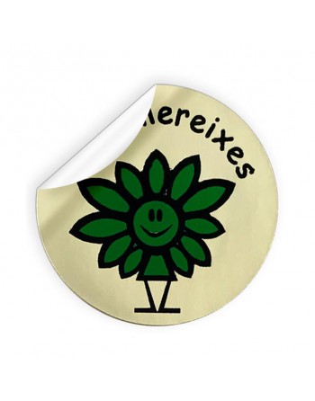 ARGUVAL 250 ETIQUETA ADHESIVA REGALO -CATALÀ- REDONDA 4-5 CM T HO MEREIXES - FLOR - 24957