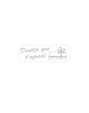 ARGUVAL 500 ETIQUETA ADHESIVA REGALO -CATALÀ- RECTANGULAR 4 X 1,8 CM DESITIJO QUE T AGRADI - BLANC - 41211