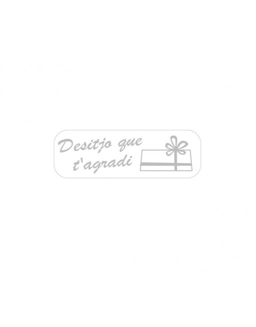ARGUVAL 500 ETIQUETA ADHESIVA REGALO -CATALÀ- RECTANGULAR 4 X 1,8 CM DESITIJO QUE T AGRADI - BLANC - 41211