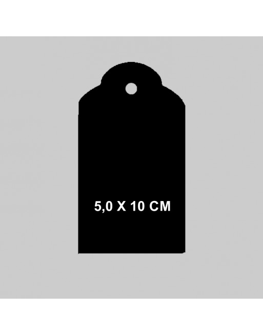 OFICENTER 120 ETIQUETA COLGANTE TROQUELADA CON AGUJERO PARA CORDEL MEDIDA 5,0 X 10 CM - NEGRO - 5010004