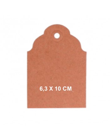 OFICENTER 90 ETIQUETA COLGANTE TROQUELADA CON AGUJERO PARA CORDEL MEDIDA 6,3 X 10 CM - MARRON K - 6310001