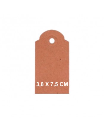 OFICENTER 200 ETIQUETA COLGANTE TROQUELADA CON AGUJERO PARA CORDEL MEDIDA 3,8 X 7,5 CM - MARRON K - 3875001