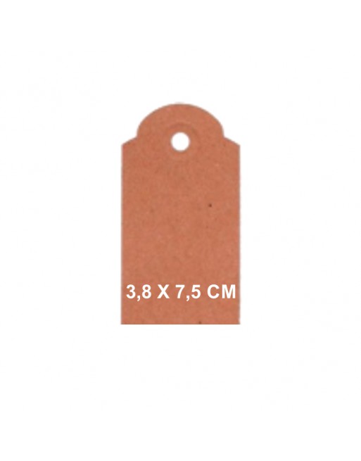 OFICENTER 200 ETIQUETA COLGANTE TROQUELADA CON AGUJERO PARA CORDEL MEDIDA 3,8 X 7,5 CM - MARRON K - 3875001