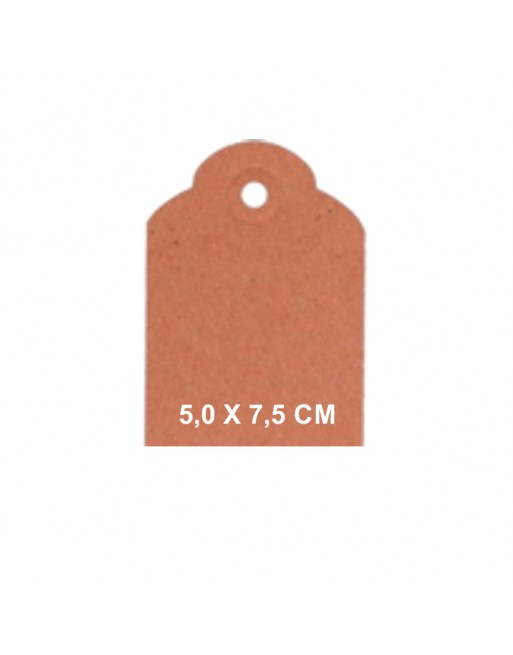 OFICENTER 160 ETIQUETA COLGANTE TROQUELADA CON AGUJERO PARA CORDEL MEDIDA 5,0 X 7,5 CM - MARRON K - 5075001