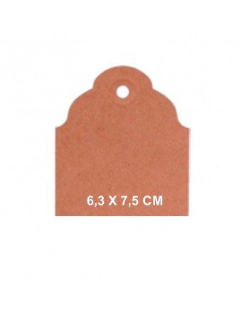 OFICENTER 120 ETIQUETA COLGANTE TROQUELADA CON AGUJERO PARA CORDEL MEDIDA 6,3 X 7,5 CM - MARRON K - 6375001