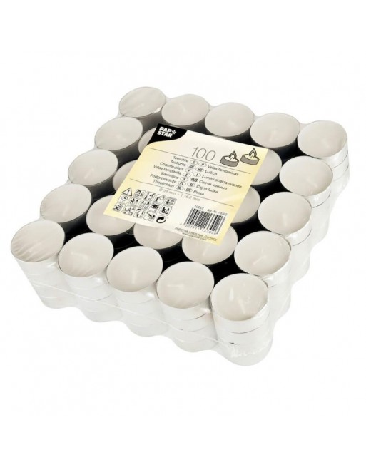 MMC PACK 100 VELAS PAPSTAR PARA EVENTOS DURACION HASTA 4,5 HORAS 3,9CM 13302