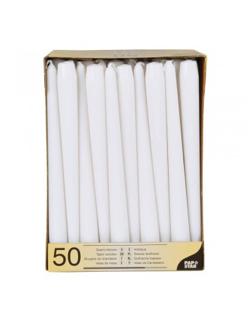 PAPSTAR CAJA 50 VELAS 2.2X25CM BLANCO 17966