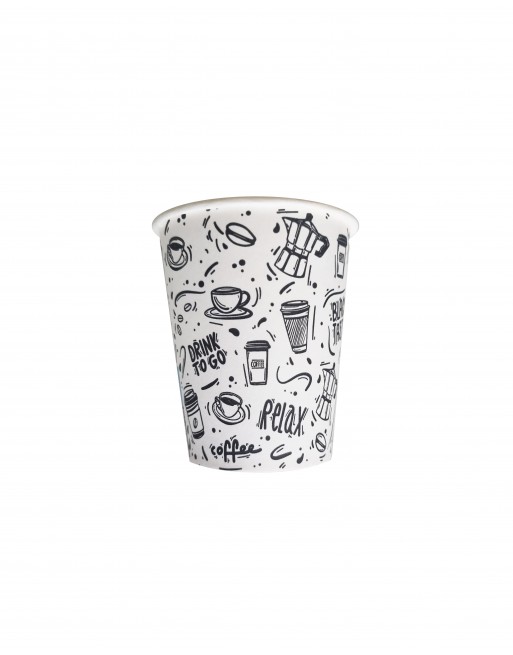 NUPIK 20 VASOS NATURGO BIODEGRADABLE APTO MICROONDAS CARTON 195CC GRAFFITI 104265