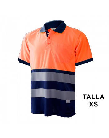 MULTIMARCA POLO ALTA VISIBILIDAD MANGA CORTA AZUL/NARANJA - 1201 - 32 T.XS