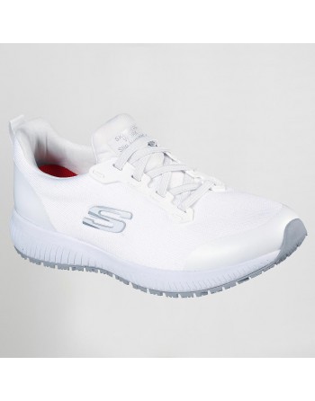 SKECHERS ZAPATILLAS EFECTIVO ANTI DESLIZAMIENTO Y HIDROCARBUROS SQUAD SR BLANCO TALLA 35 SK77222EC-101-35