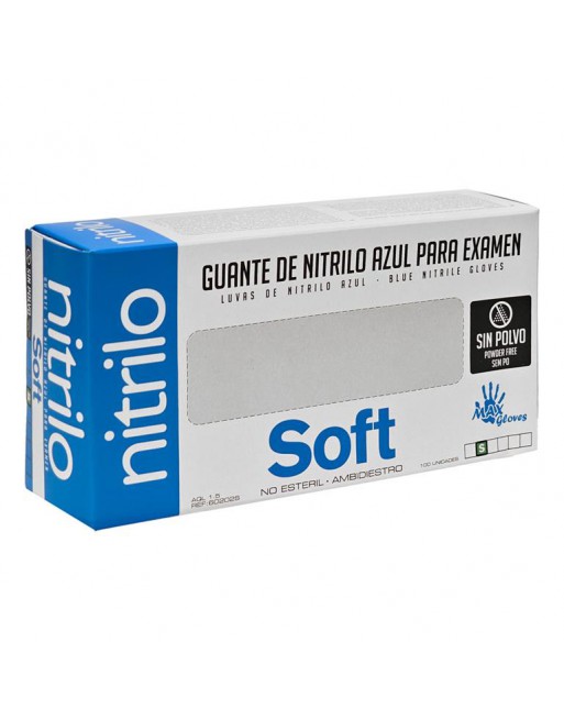 UNQ CAJA DE 100 GUANTES DE NITRILO COLOR AZUL FLEXIBILIDAD Y RESISTENCIA TALLA S 040124.4