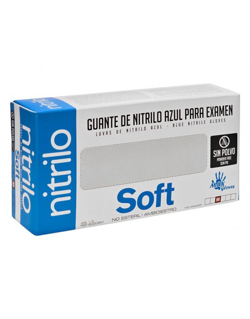 UNQ CAJA DE 100 GUANTES DE NITRILO COLOR AZUL FLEXIBILIDAD Y RESISTENCIA TALLA M 040124.4
