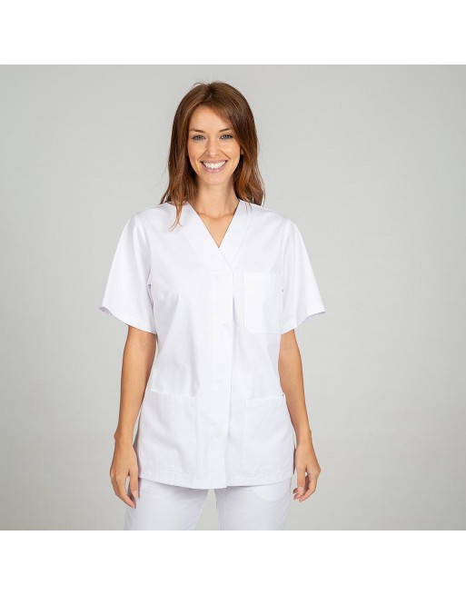 GARYS BLUSA MANGA CORTA ENTORNO HIGIENICO SANITARIO MUJER LEILA BANCO TALLA L 662800-101-L