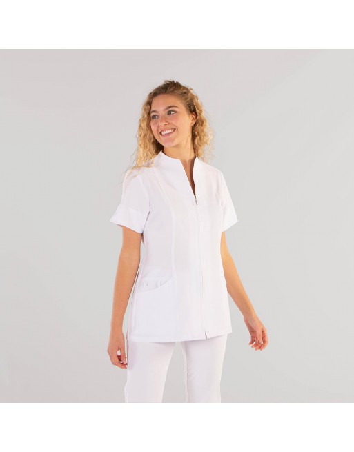 GARYS BLUSA MANGA CORTA ABIERTA ENTORNO HIGIENICO SANITARIO MUJER YANIRA BLANCA TALLA S 662200-101-S