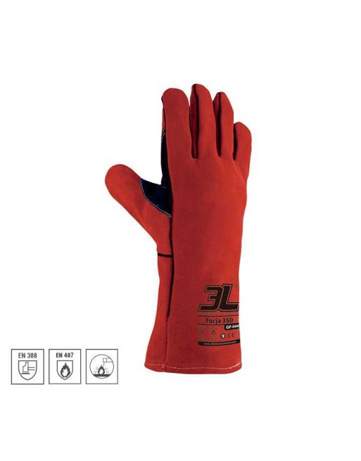 3L GUANTES SEGURIDAD TERMICO SOLDADURA HASTA 200 GRADOS FORJA 350 T.9 GP-044 T.9