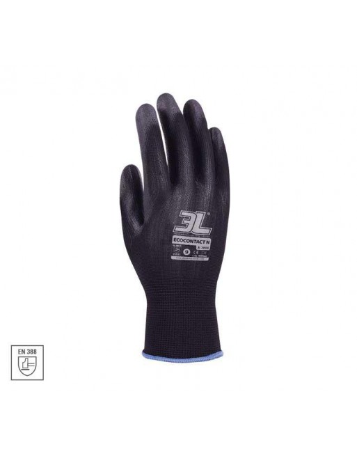 3L GUANTES SEGURIDAD MECANICO DORSO VENTILADO BUNA RESISTENCIA ABRASION ECOCONTACT N A-2000 TALLA 6 A-2000 T.6