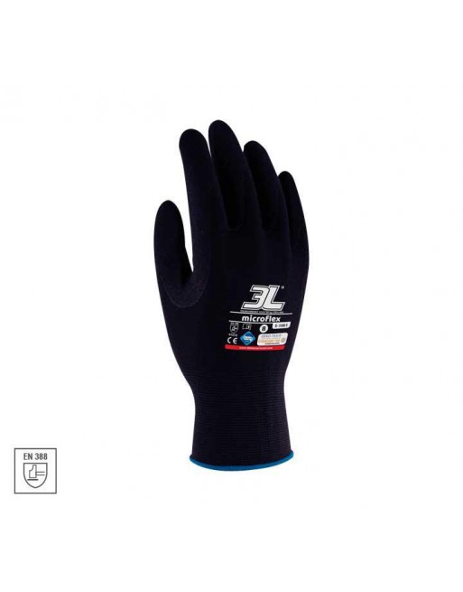 3L GUANTES SEGURIDAD MECANICO FOAM ANTIDESLIZANTE MICROFLEX S-1001 TALLA 6 S-1001 T.6