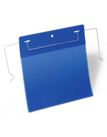 DURABLE CAJA 50 FUNDA COLGANTES CON ALAMBRE A5 HORIZONTAL SE?ALIZACION DE PALLETS AZUL -175207