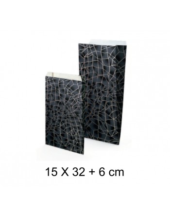 A IMC SOBRE DISE?O METALIZADO GOFRADO PARA SERVICIO COMERCIAL BASE DE CELULOSA BLANCA 60 GR. MEDIDA 15 X 32 +6 CAJA DE 25