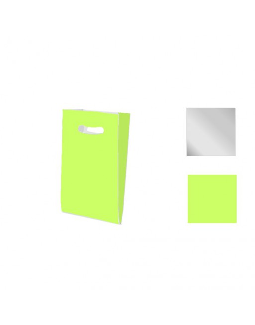 A IMC SOBRE BOLSA DE ASA TROQUETADA COLOR PARA SERVICIO COMERCIAL 50 GR. BASE PAPEL BLANCO MEDIDA 24 x 40 + 10 CAJA DE 250 84-21